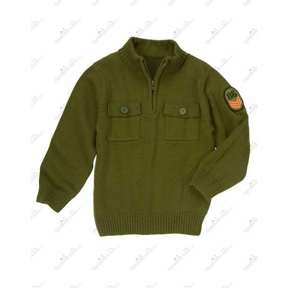 Gymboree Other - GYMBOREE Boys Pocket Pullover Sweater XS 3-4 1/4 Zip Mock Turtleneck Collar